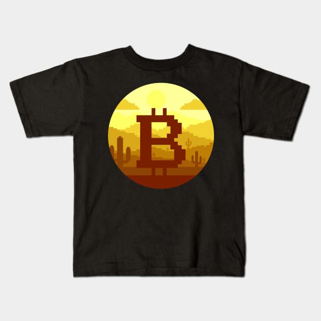 bitcoin pixel Kids T-Shirt by spoilerinc